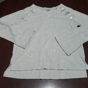 Moral Fiber V Neck Bell Sleeve Sweat Shirt M EUC